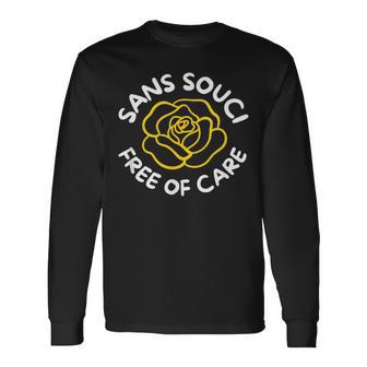 Sans Souci Free Of Care Yellow Rose Graphic Long Sleeve T-Shirt - Thegiftio UK
