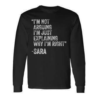 Sara Cita Divertido Cumpleaños Personalizado Nombre Idea Ingeniero Camiseta de manga larga - Regaloses