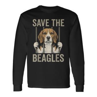 Save The Beagles End Animal Abuse Long Sleeve T-Shirt - Thegiftio UK