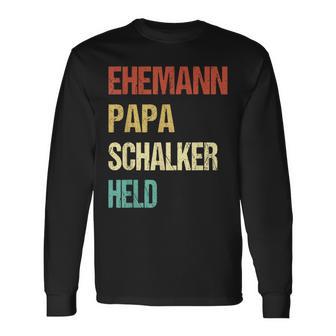 Schalke Gelsenkirchen Fanschalker Ehemann Papa Held Langarmshirts - Seseable