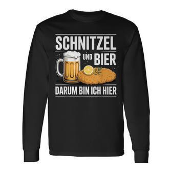 Schnitzel Und Bier Darum Bin Ich Hier Österreicher Bayern Langarmshirts - Seseable
