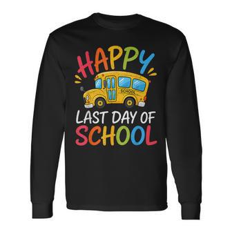 School Bus Driver Summer Vacation Happy Last Day Of School Long Sleeve T-Shirt | Mazezy