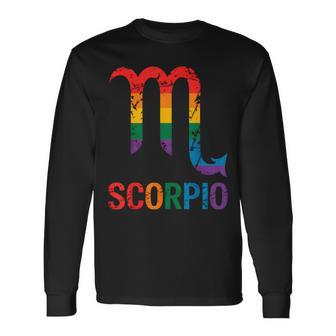 Scorpio Lgbt Pride Zodiac Sign Long Sleeve T-Shirt - Thegiftio UK