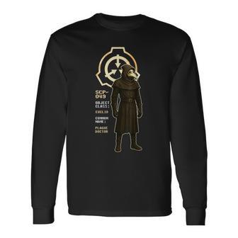 Scp 049 ペスト医師 異常物体封じ込め。 長袖Tシャツ - Kawaiitshirt