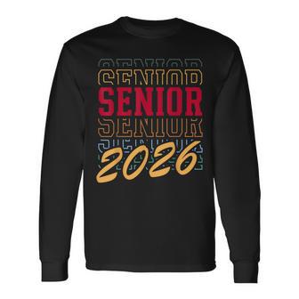 Senior Class Of 2026 Striped Graduate Student Graduation Long Sleeve T-Shirt - Thegiftio UK