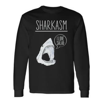 Sharkasm I Lovealad面白い皮肉なシャークスタジオ 長袖tシャツ 長袖Tシャツ - Kawaiitshirt