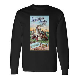 Sheboygan ネイティブアメリカン ウィスコンシン アメリカ 歴史 レトロ 長袖Tシャツ - Kawaiitshirt