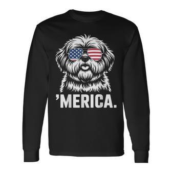 Shih Tzu 4Th Of July ‘Merica Patriotic Long Sleeve T-Shirt - Thegiftio UK