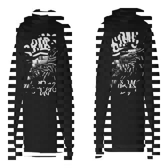 Shrimps Is Bugs Memeeafood Lovers ファン 長袖Tシャツ - Kawaiitshirt