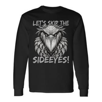 Sideeyes シュービルコウノトリの子育てをスキップしましょう 長袖tシャツ 長袖Tシャツ - Kawaiitshirt