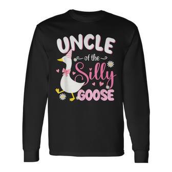 Silly Uncle Goose Uncle 1St Birthday Family Matching Party Long Sleeve T-Shirt - Thegiftio UK