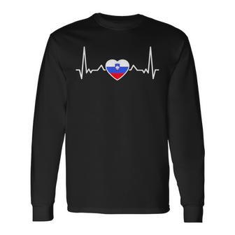 Slovénie Battement De Cœur Drapeaulovène T-shirt à manches longues - Cadeauxyz