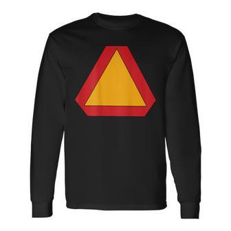 Slow Moving Vehicle On The Back Warning Triangle Long Sleeve T-Shirt - Thegiftio UK