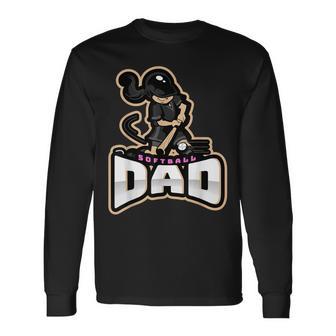 Softball Dad Fastpitch Father's Day Long Sleeve T-Shirt - Monsterry UK