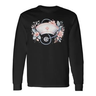 Soins Infirmiers Infirmière Autorisée Infirmierstéthoscope T-shirt à manches longues - Cadeauxyz