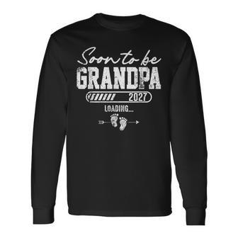 Soon To Be Grandpa Est 2027 Pregnancy Announcement Long Sleeve T-Shirt - Thegiftio