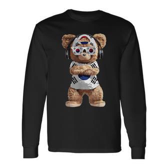 South Korea Flag Souvenirs Bear Outfit Products Korean Long Sleeve T-Shirt - Thegiftio UK