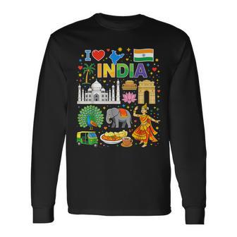 Souvenir Deoyage Indien I Love India T-shirt à manches longues - Cadeauxyz