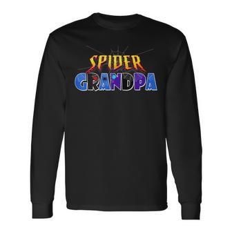 Spider Grandpa Matching Family Birthday Pjs Halloween Long Sleeve T-Shirt - Thegiftio UK