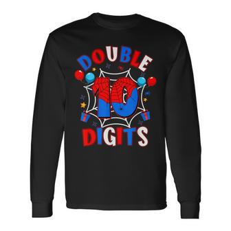 Spider Web 10Th Birthday Boy 10 Spider Ten Double Digits Long Sleeve T-Shirt - Thegiftio UK