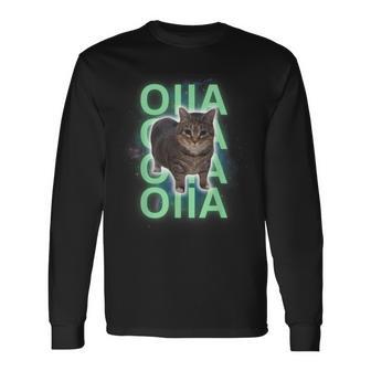 Spinnende Katze Meme Oiiaoiia Uiia Cat Brainrot Meme Langarmshirts - Seseable