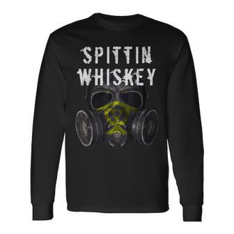 Spittin ウイスキー ガスマスク 長袖Tシャツ - Kawaiitshirt
