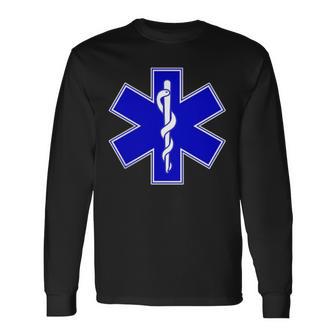 Star Of Life Rod Of Asclepius Emt Ems Paramedic Medic Long Sleeve T-Shirt - Thegiftio UK