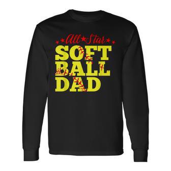All Star Softball Dad Father's Day Present Long Sleeve T-Shirt - Thegiftio UK