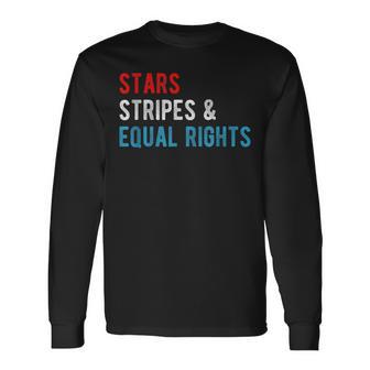 Stars Stripes And Equal Rights Distressed Retro Long Sleeve T-Shirt - Thegiftio UK
