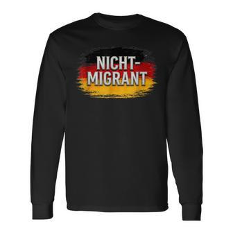 Statement Nicht Migrant Deutschland Flagge Langarmshirts - Geschenkecke