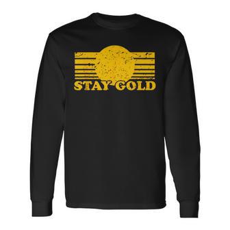 Stay Gold Ponyboy Outsiders 本 映画 小説 レトロ 長袖Tシャツ - Kawaiitshirt