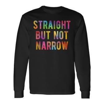 Straight But Not Narrow レインボー Lgbtq Ally 長袖Tシャツ - Kawaiitshirt