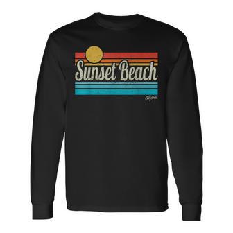 Sunset Beach サンセットビーチ カリフォルニア レトロ サンセット サーフ 旅行 ラブ サーフィン 長袖Tシャツ - Kawaiitshirt