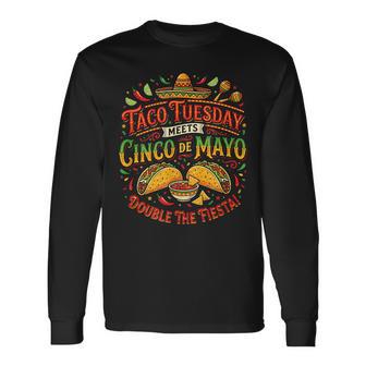 Taco Tuesday Cinco De Mayo Fiesta Tacos Holiday Mashup Fun Long Sleeve T-Shirt - Monsterry