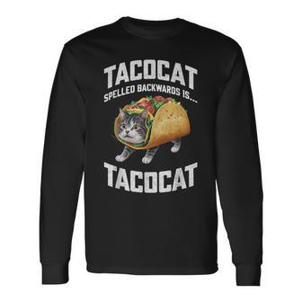 Tacocatpelled Backward Is Tacocat シャツ タコキャット好き 長袖Tシャツ - Kawaiitshirt