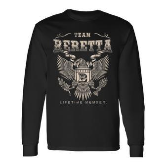 Team Beretta Lifetimeメンバー ベレッタ名 長袖Tシャツ - Kawaiitshirt