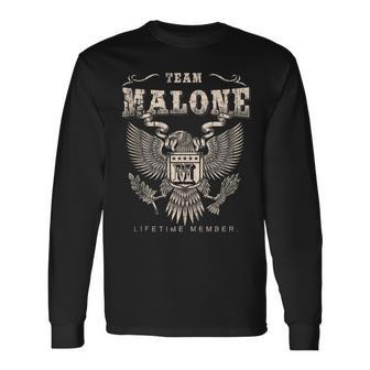 Team Malone Family Name Lifetime Member Long Sleeve T-Shirt | Seseable UK