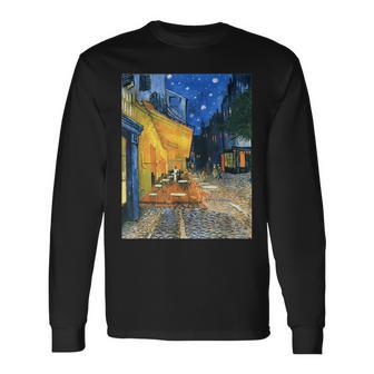 Terraza Del Café En La Noche Deincentan Gogh 1888 Camiseta de manga larga - Regaloses
