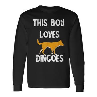 This Boy Loves Dingoes 野生動物 オーストラリアン ディンゴ犬 長袖Tシャツ - Kawaiitshirt