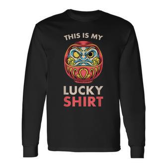 This Is My Lucky 日本のだるま人形 長袖Tシャツ - Kawaiitshirt