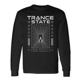 Trancetate New Reality Rave Edm Dj フェスティバル デザイン 長袖Tシャツ - Kawaiitshirt