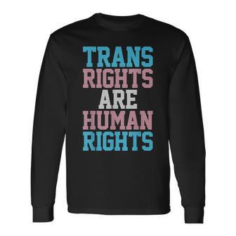 Trans Rights Are Human Rights Lgbtq トランスジェンダー フラッグ プライド 長袖Tシャツ - Kawaiitshirt