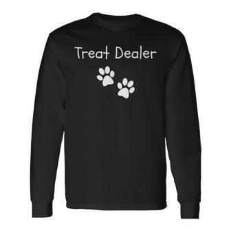 Treat Dealer Dog Paw Print Dog Lover Long Sleeve T-Shirt - Thegiftio UK