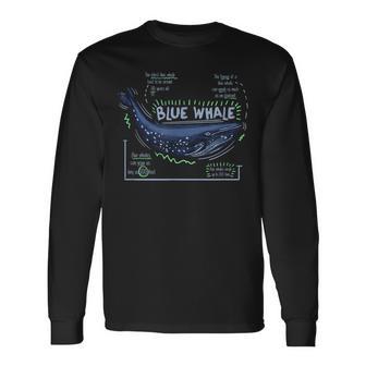 Trendy Blue Whale Facts 長袖Tシャツ - Kawaiitshirt