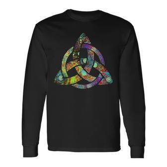Triquetra ホーリートリニティ ケルトノット 長袖Tシャツ - Kawaiitshirt