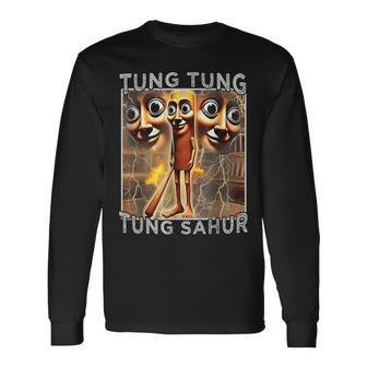 Tung Tung Tung Sahur Italian Meme Brainrot Long Sleeve T-Shirt | Mazezy