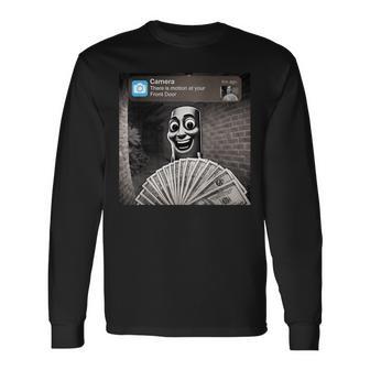 Tung Tung Tung Sahur Motion At Your Front Door Italian Meme Long Sleeve T-Shirt | Mazezy