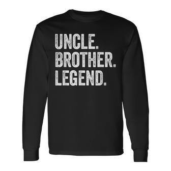 Uncle Brother Legend Vintage Distressed Bold Uncle Graphic Long Sleeve T-Shirt - Thegiftio UK