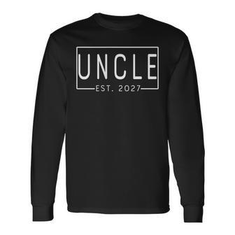 Uncle Est 2027 Logo Father 2027 Loading New Uncle 2027 Long Sleeve T-Shirt - Thegiftio UK