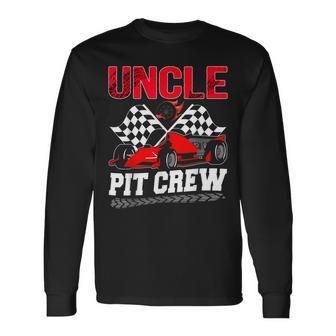 Uncle Pit Crew Racing Family Race Car Birthday Boy Long Sleeve T-Shirt - Thegiftio UK